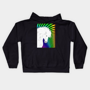 Horse Lovers Magical White Horse Kids Hoodie